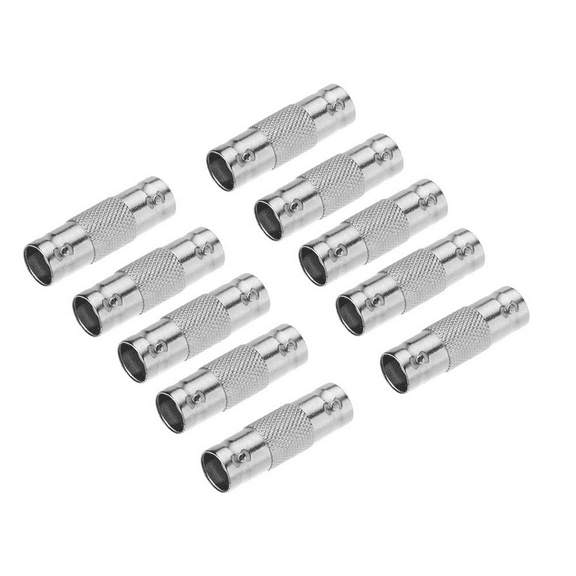 30Pcs BNC Female to BNC Female CCTV Security Camera Adapter Straight Connector for CCTV System Silver