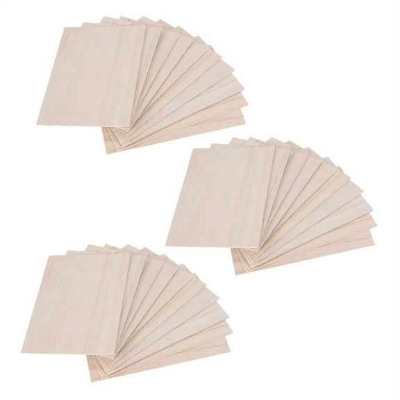 30Pcs Balsa Wood Sheets Wooden Plate 150x100x2mm For House Ship Craft Model DIY