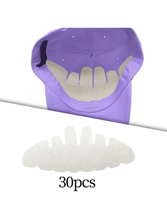 30Pcs Baseball Cap Sweat Liner Hat Size Reducer Pads Insert Felt Stains Odor Protection Absorbent for Outdoor, Tennis Caps, Summer