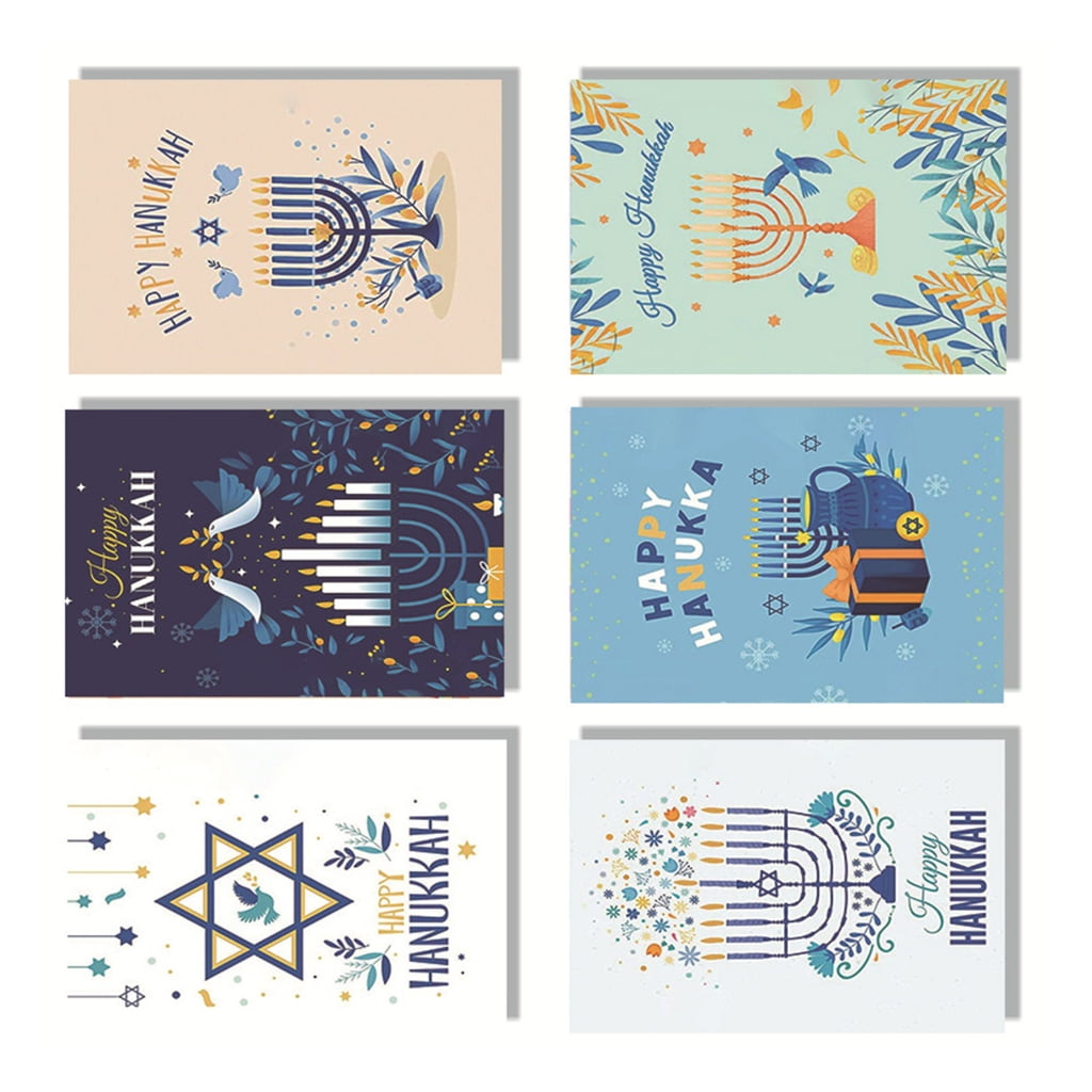 30Pcs Bird Print Hanukkah Greeting Cards with Envelopes Happy Hanukkah ...