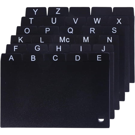 30Pcs Black Index Card Dividers Index Card Holder Dividers Plastic Index Card Organizer Trading Card Dividers with Alphabet Tabs for Office School Kitchen Home