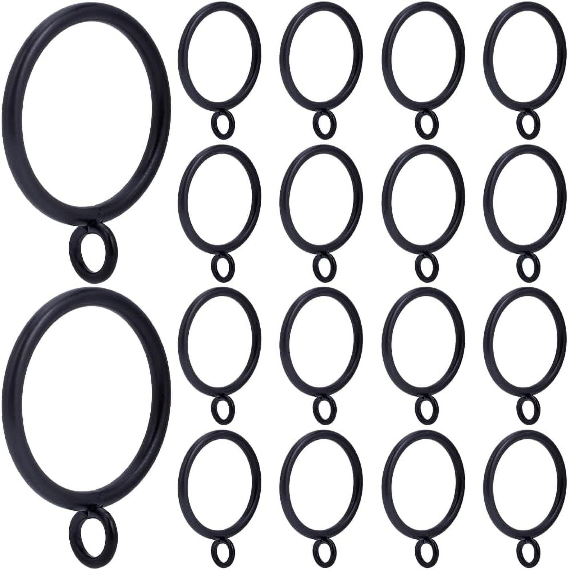 30Pcs Black Iron Drapery Rings Eyelet Hook Curtain Rings Round 1.26 ...