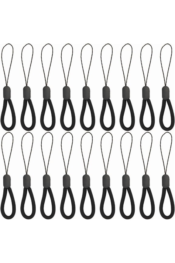 30Pcs Black Phone Keychain Strap 125mm Long Hand Wrist Strap Lanyard Portable Short Nylon Mobile String for Cellphone Mini Camera USB Flash Drives Key ID Card Backpack Zipper Accessories Black