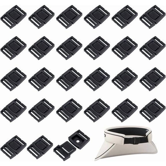 30Pcs Black Plastic Buckle Center Release Buckle 1.4x1inch Multi-purpose Adjustable Buckle for DIY Webbing Strapping Backpack Straps Outdoor Activities