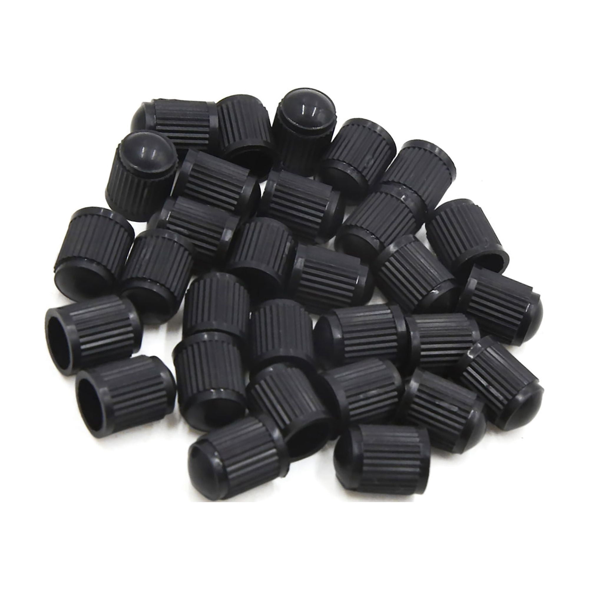 30Pcs Black Plastic Car Tire Air Valve Stem Caps Tyre Wheel Rim Dust Cover