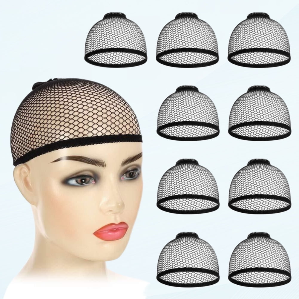 30Pcs Black Queenmew Wig Caps Dome Stretch Mesh Open End Wig Cap Net