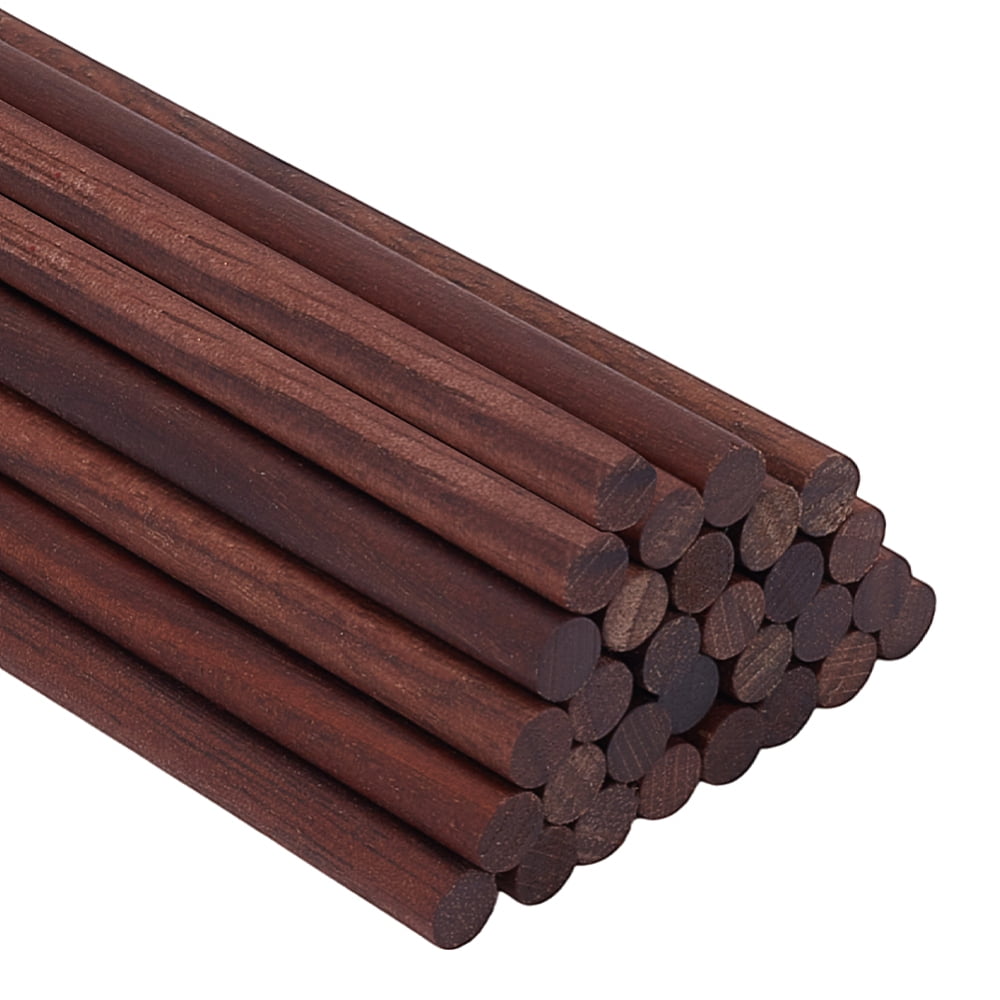 30Pcs Black Walnut Wood Craft Sticks Column Coconut Brown 150x5.8mm DIY