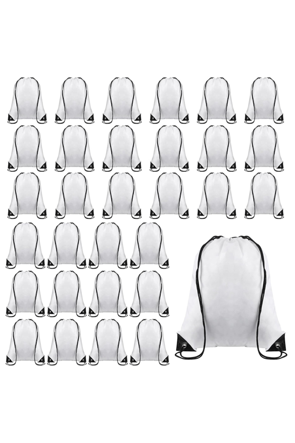 30Pcs Blank Sublimation Drawstring Bags Backpack Bulk Heat Reusable Cinch Bag Sackpack