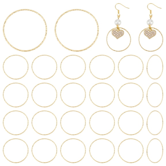 30Pcs Brass Linking Rings Soldered Nickel Free Real 18K Gold Plated 30mm for DIY