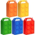 thumbnail image 1 of 30Pcs Building block party favor boxes 5 Colors Building block gift bag with Handles for Themed Birthday Party Decoration Candy Cookie Snack Supplies 5.91 x 3.15 x 8.27 Inches, 1 of 4