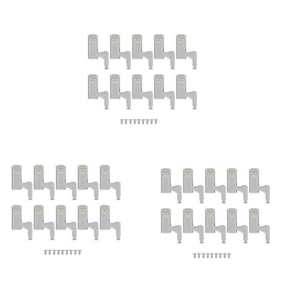 30Pcs Cabinet Cupboard Wardrobe LED Hinge Light Lamp Warm White