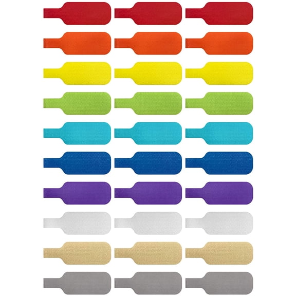 30Pcs Cable Labels, Multi-Color Label Tags, Reusable Wire Label Indicator, Writable Medium Cable Tags for Management and Ldentification (Medium)