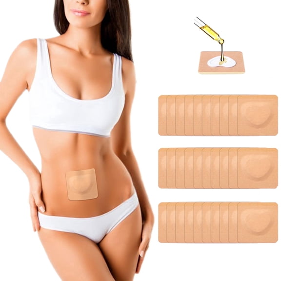 Wegreeco 30Pcs Castor Oil Pack Wrap for Belly Button, Disposable Self-Adhesive, Highly Absorbent, No Wash (Oil Not Included)