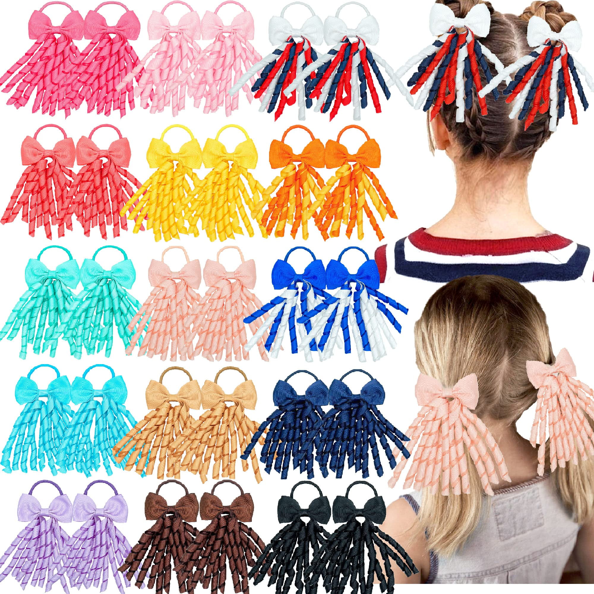 6pcs/set Cheerleading Bowknot Hair Ties For Women With Thick Ribbon, 8inch  Tail, For Daily & Dance Use