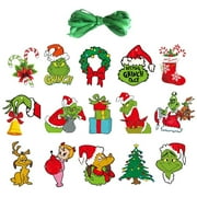 KCYSTA 30Pcs Christmas Tree Decorations Ornaments Grinch Tree Hanging Accessories Grinch Christmas Decorations Ornaments Christmas Charms Xmas Ideas Gift Holiday Decor Craft Supplies