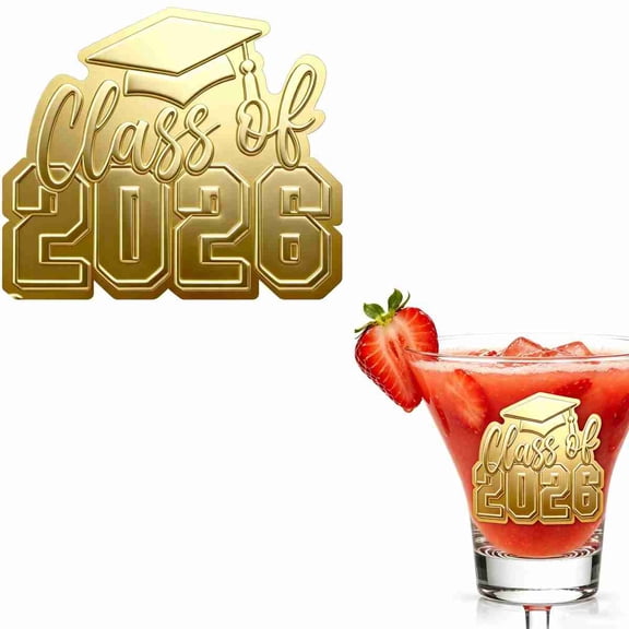 30Pcs Class of 2026 Graduation Stickers, 2" Foil Waterproof Vinyl Stickers for Graduation Party, Envelope Seals, Congrats Gift Labels & Decorations(Gold)