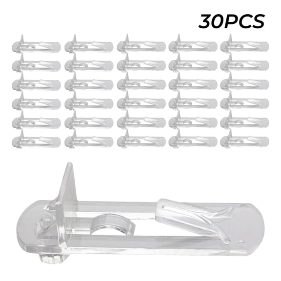 30Pcs Clear Cabinet Shelf Clips & Self-Locking Shelf Pins, Durable Plastic Shelf Brackets for Home Use