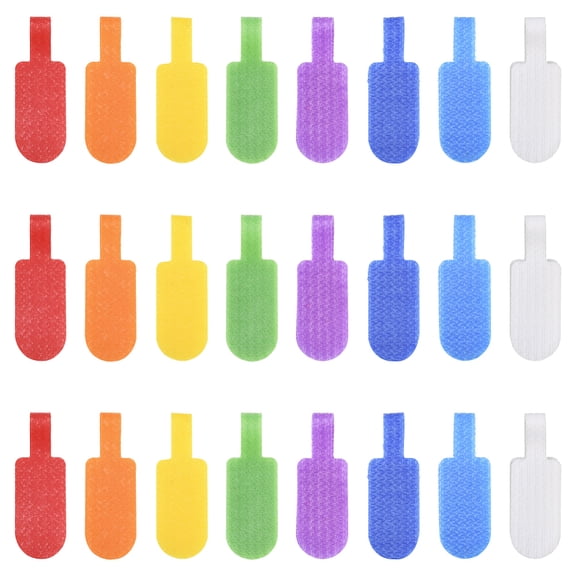 30Pcs Color Cord Labels Cord Tags Labeling Large Size Multi Color Waterproof Reusable Wire Tag with Writable Surface Hook and Loop Electrical