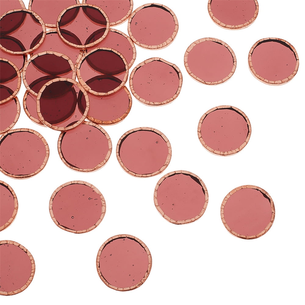 30Pcs Colored Glass Mosaic Tiles with Rose Gold Brass Edge for Mosaic ...