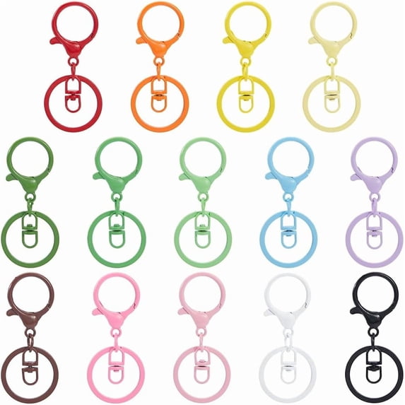 30Pcs Colored Lobster Claw Clasp Swivel Trigger Clips Colorful Alloy Split Keychain Metal Swivel Hanging Key Ring Snap Hook Clasps for DIY Jewelry Making Keychains Lanyards Supplies DIY Crafts