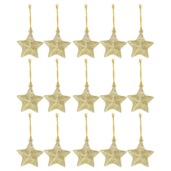 30Pcs Creative Mini Small Star Decoration Christmas Tree Pendant Golden