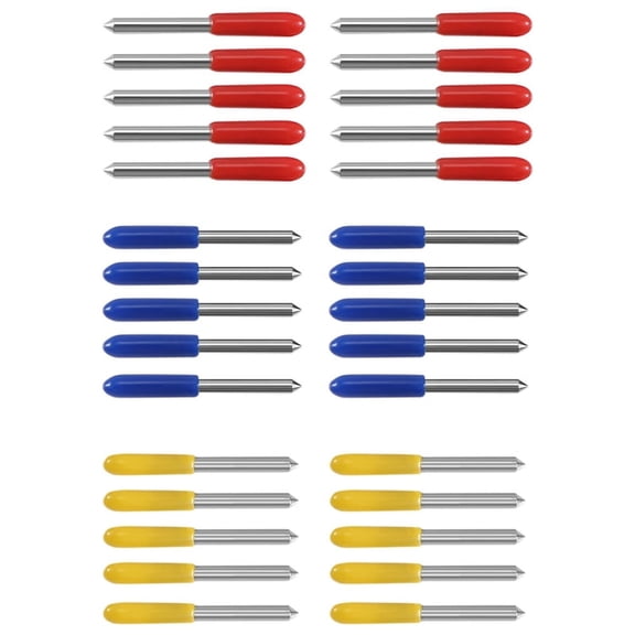 30Pcs Cutting Plotter Blade Set, 30 45 60, 23mm Length, 2mm Shank, 0.25mm Offset, Rust-, Anti-Static, 30 Pack