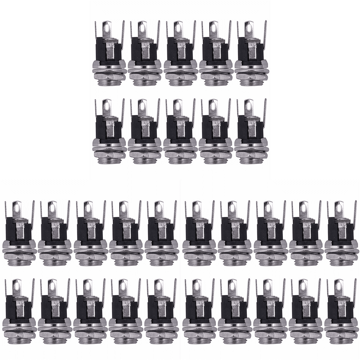 30Pcs DC Power Supply Jack Socket Female Panel Mount Connector 5.5X2 ...