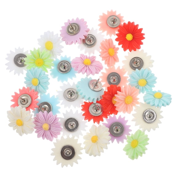 30Pcs Daisy Flower Push Pin Bulletin Board Push Pin Cork Board Thumb Tacks