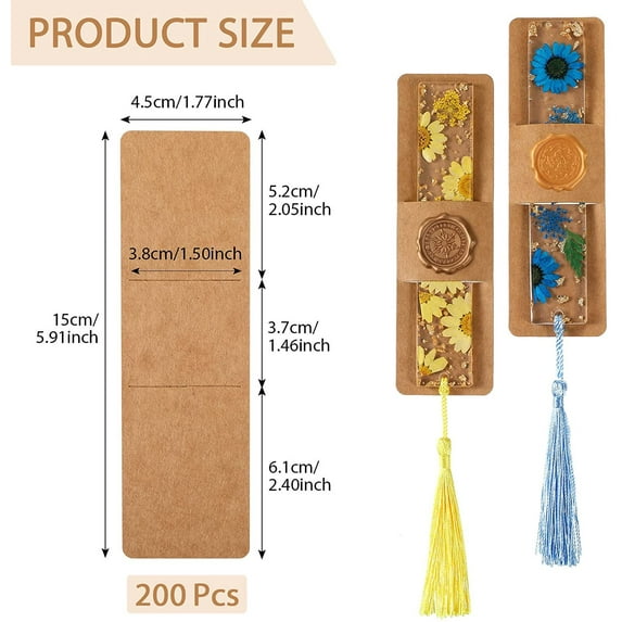 MERRYHAPY Khaki Paper Bookmark Sleeves for Protection Workmanship 30Pcs