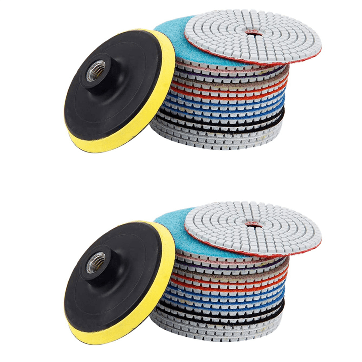30Pcs Diamond Polishing Pads Kit 4 Inch 100mm Wet/Dry for Stone