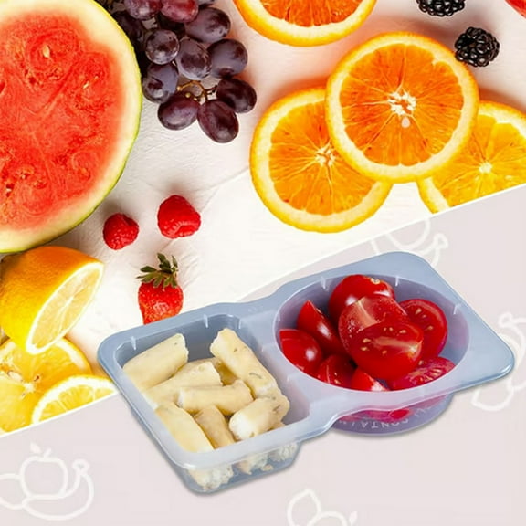 30Pcs Double Compartment Condiment Containers with Lids, Portable Reusable Sauce Container, 2 Compartment Snack Containers for Condiments or Dips, New Disposable 2 Compartment Snack Containers