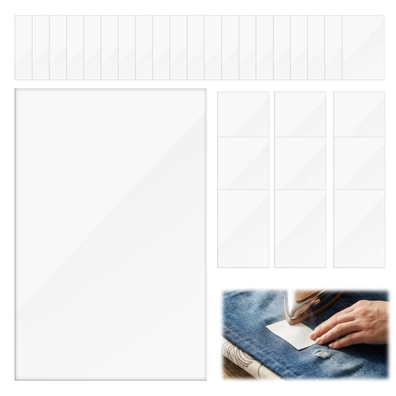 30Pcs Double Sided Iron On Adhesive Patch TPU Fabric Fusing Sheet for Clothing Repair for Sewing and DIY Craft