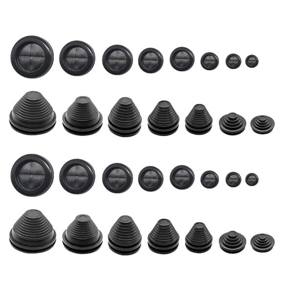 30Pcs Double Sided Protect Rubber Grommets Rings Round Rubber Hole Plugs