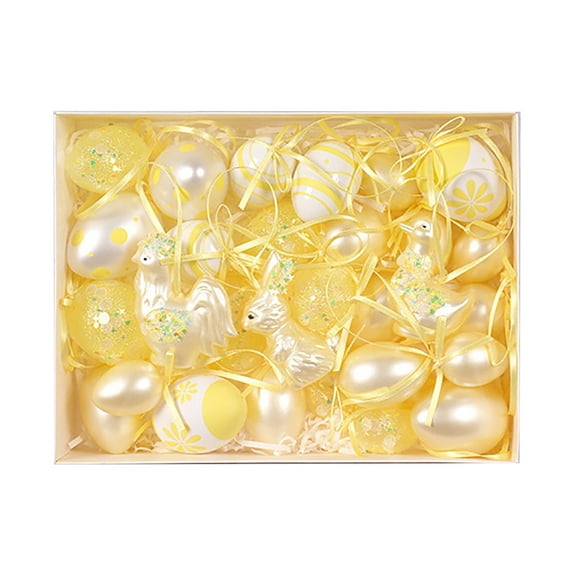 30Pcs Easter Decorations Eggs Rabbit Chicken Hanging Ornaments Colorful for Easter Tree Basket Decor Party Favors Supplies Home