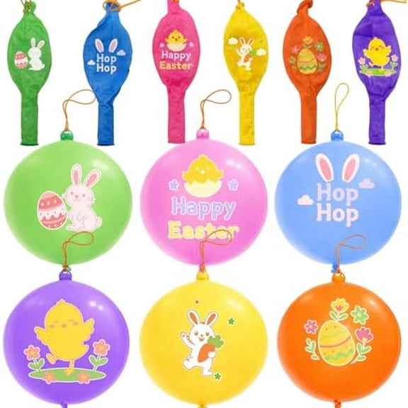 30Pcs Easter Punch Balloons, Thickened Latex Punching Balloon Heavy Duty Party Favors for Kids, Bouncy Balls Easter Basket Stuffers$$Home Decor, Kitchen, & Other
