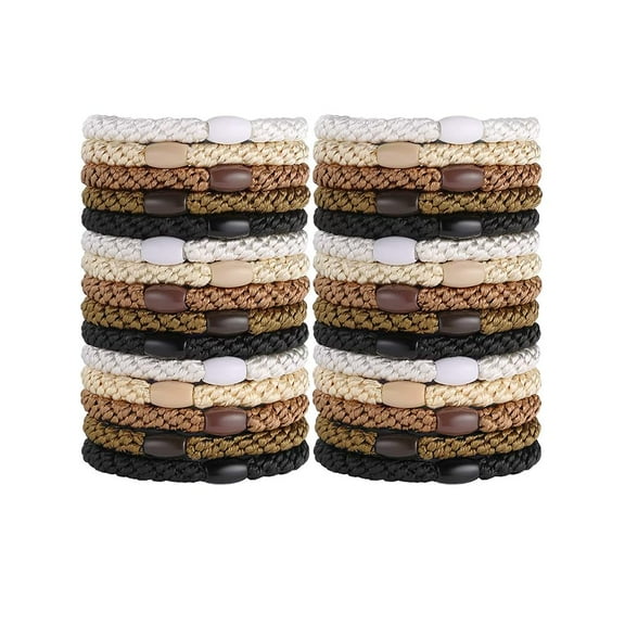 30Pcs Elastic Fibre Hair Ties for Women Orange 53mm