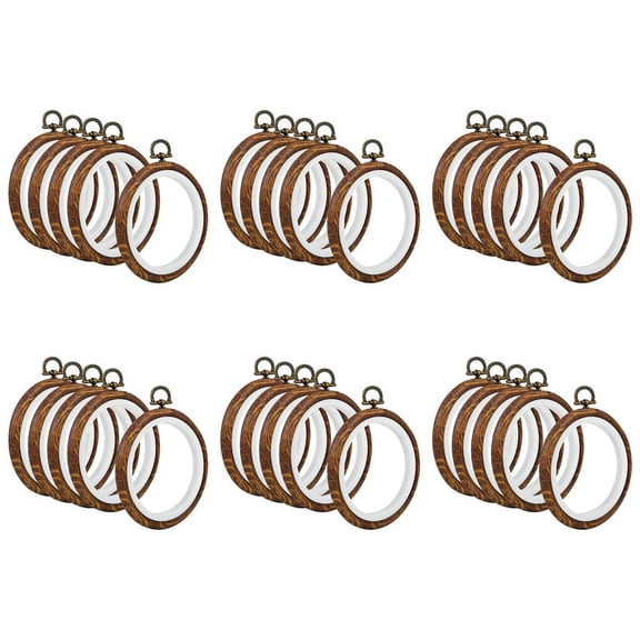 30Pcs Embroidery Hoops Imitated Wood Embroidery Circle Round Display Frame Circle for Art Craft Sewing and Hanging