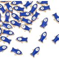 thumbnail image 1 of 30Pcs Enamel Fish Beads Blue Ocean Fish Beads Spacer Gold Plated Sea Life Beads Alloy Enamel Beads Cute, 1 of 8