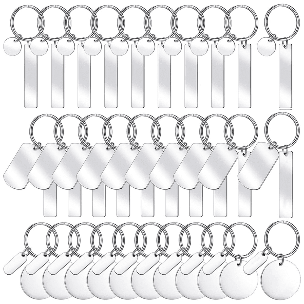 30Pcs Engravable Metal Keychain Metal Stamping Blanks for Engraving