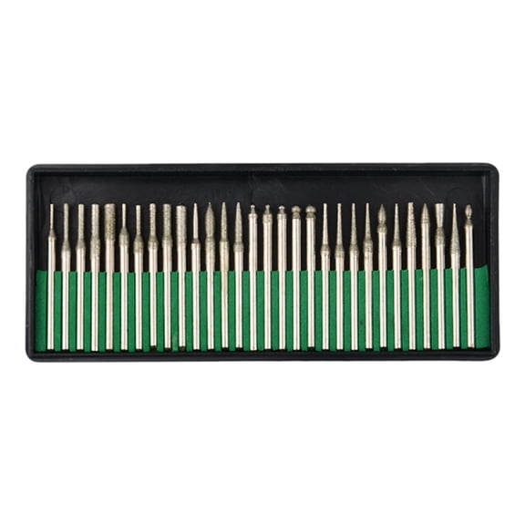 30Pcs Engraving Bits for Jewelry Stone Glass Carving High Precisions Rotary Tool Burr Bit 1/8'' Shank