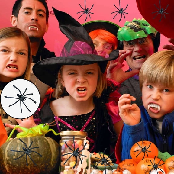 30Pcs Fake Spider Toys Realistic - Appearance Small Size Prank Scary Black Spiders Halloween