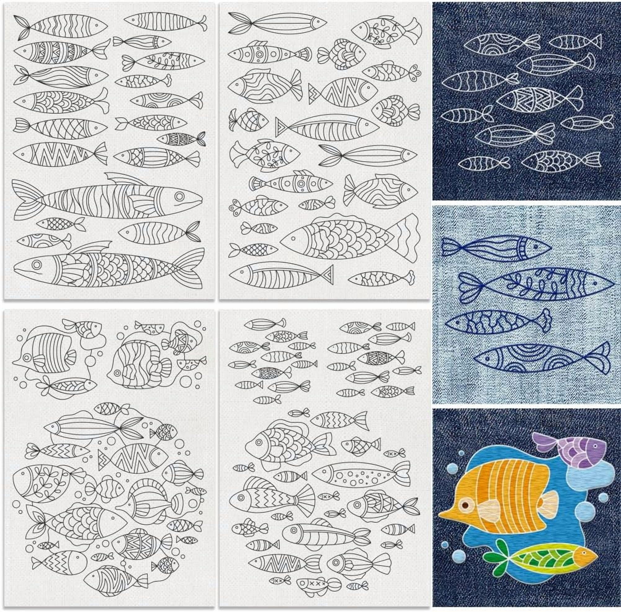 30Pcs Fish Water Soluble Hand Sewing Stabilizers 8.3"x11.7" Sea Animal ...