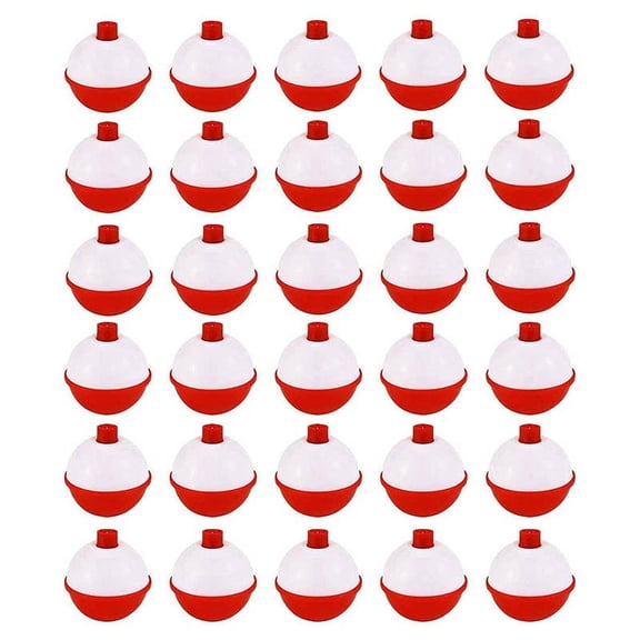 30Pcs Fishing Bobbers 1 Inch,Push Button Fishing Floats Red and White,Fishing Float and Bobbers