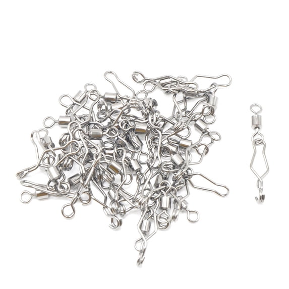 30Pcs Fishing Swivel Anti-knotting High Speed 8-Figure Strong Pulling Force 8-ring Fishhook Snap Connector Outdoor Fishing-8