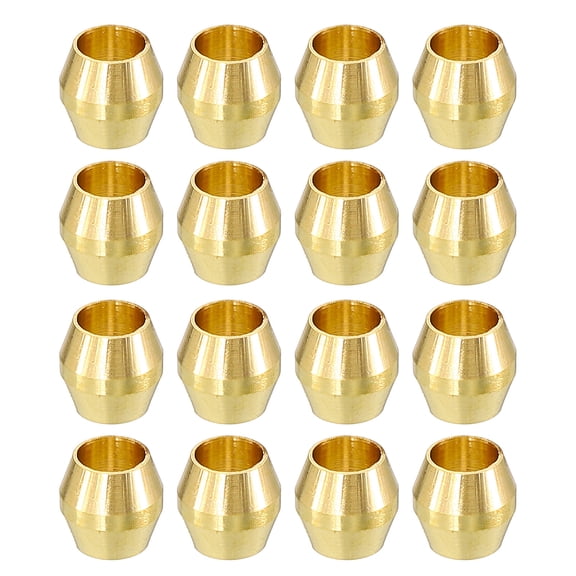 30Pcs Fit for 3mm(1/8") Tube OD Brass Compression Sleeve Ferrules Brass Compression Tube Fitting for Water Oil Air Pipe