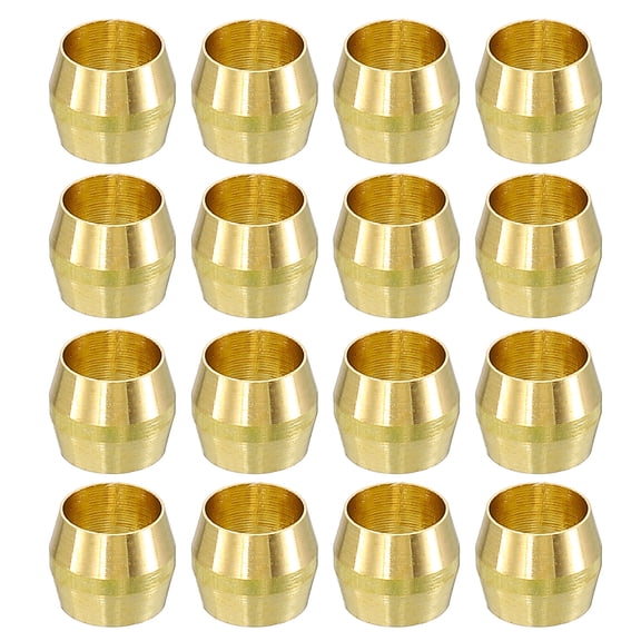 30Pcs Fit for 5mm(3/16") Tube OD Brass Compression Sleeve Ferrules Brass Compression Tube Fitting for Water Oil Air Pipe