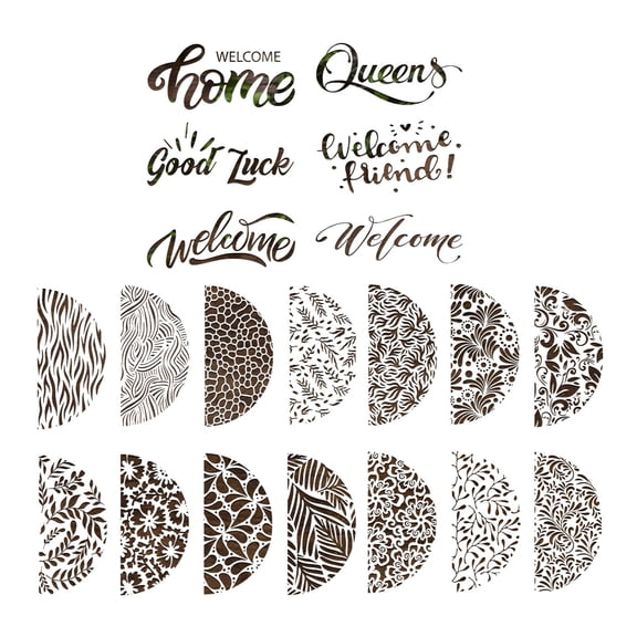 30Pcs Floral Painting Templates 11.8x5.9in Plastic Drawing Stencils For Door Sign Journal Memory Book Embellishments