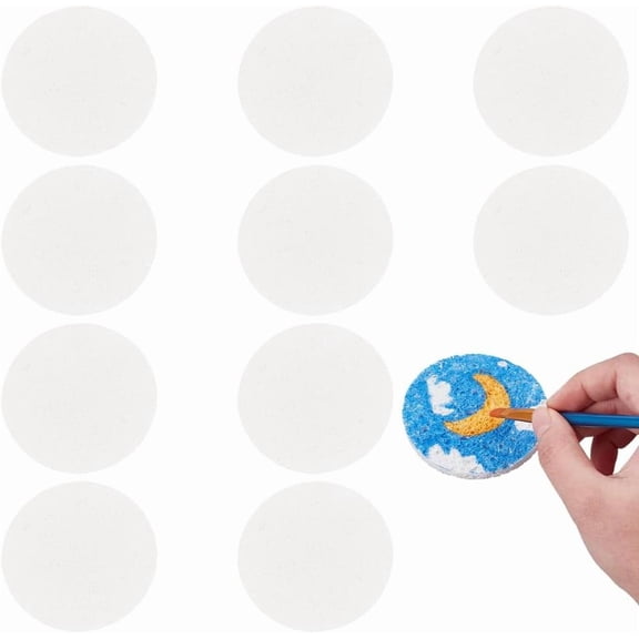 30Pcs Foam Painting Paper 2.6 Inch Round Instant Foam Puffy Texture Paper Magic Painting Paper Foam Texture Blank