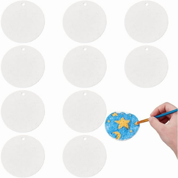 30Pcs Foam Painting Paper 3.1 Inch Round Magic Painting Paper Instant Foam Puffy Texture Paper Foam Texture Blank