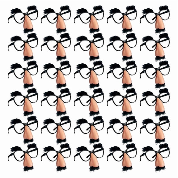 30Pcs Funny Disguise Glasses with Nose Eyebrows Mustache Party Favors for Halloween Birthday Costume Party Photo Props